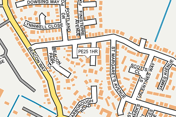 PE25 1HR map - OS OpenMap – Local (Ordnance Survey)