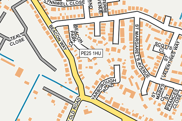 PE25 1HU map - OS OpenMap – Local (Ordnance Survey)