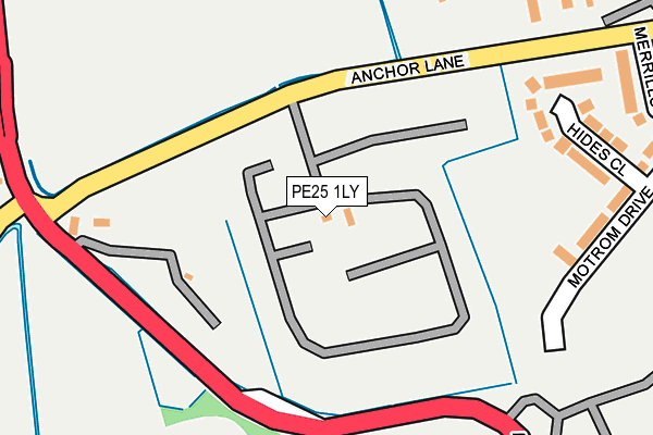 PE25 1LY map - OS OpenMap – Local (Ordnance Survey)