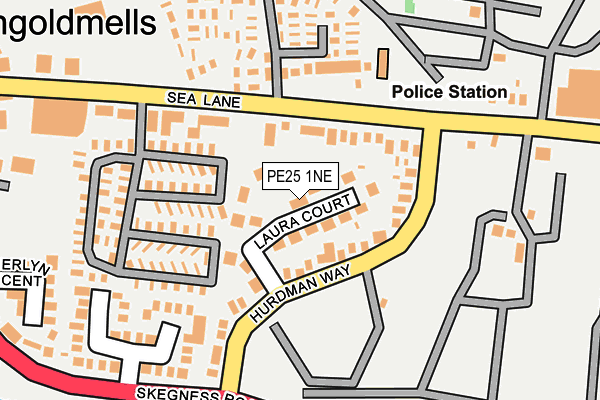 PE25 1NE map - OS OpenMap – Local (Ordnance Survey)