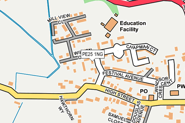 PE25 1NG map - OS OpenMap – Local (Ordnance Survey)