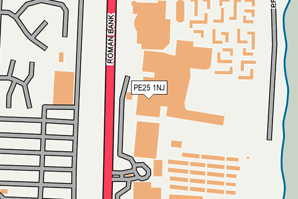 PE25 1NJ map - OS OpenMap – Local (Ordnance Survey)