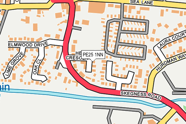 PE25 1NN map - OS OpenMap – Local (Ordnance Survey)