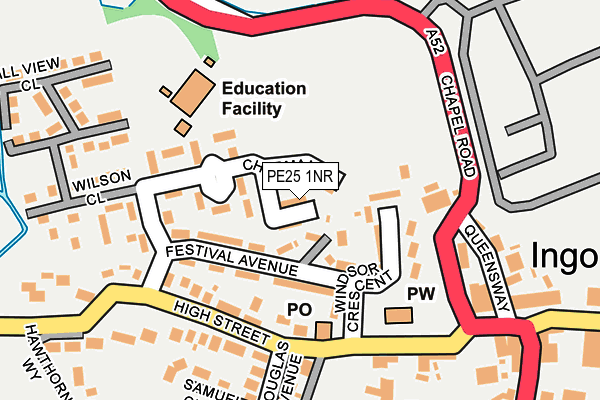 PE25 1NR map - OS OpenMap – Local (Ordnance Survey)