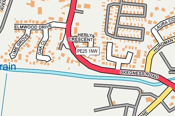 PE25 1NW map - OS OpenMap – Local (Ordnance Survey)