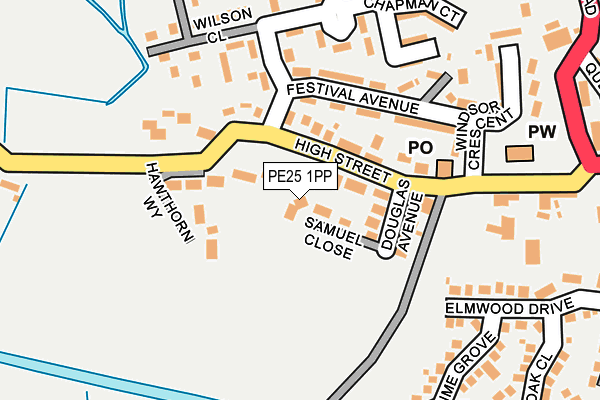PE25 1PP map - OS OpenMap – Local (Ordnance Survey)