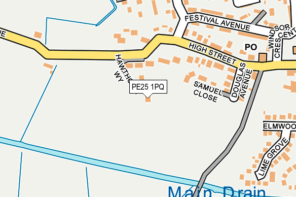 PE25 1PQ map - OS OpenMap – Local (Ordnance Survey)