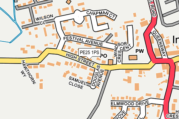 PE25 1PS map - OS OpenMap – Local (Ordnance Survey)