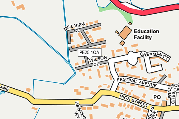 PE25 1QA map - OS OpenMap – Local (Ordnance Survey)