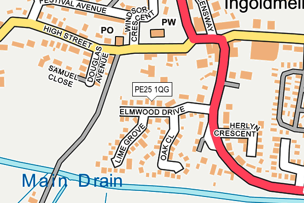 PE25 1QG map - OS OpenMap – Local (Ordnance Survey)