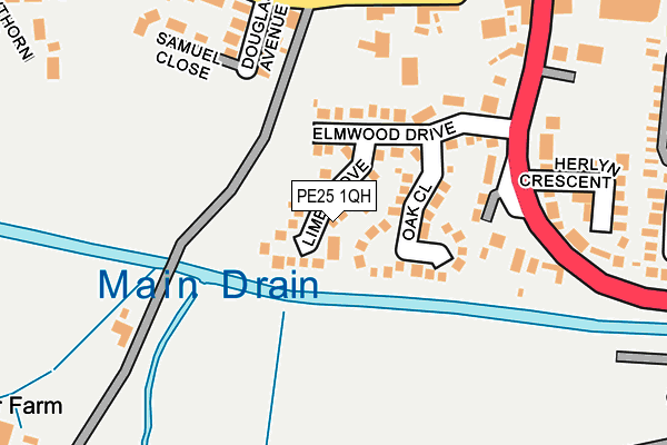 PE25 1QH map - OS OpenMap – Local (Ordnance Survey)