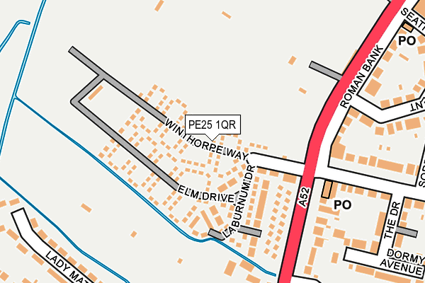 PE25 1QR map - OS OpenMap – Local (Ordnance Survey)