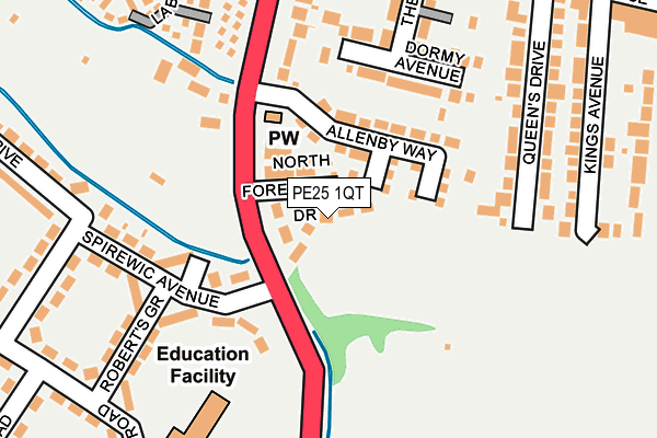 PE25 1QT map - OS OpenMap – Local (Ordnance Survey)