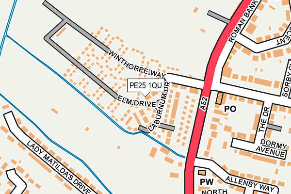 PE25 1QU map - OS OpenMap – Local (Ordnance Survey)