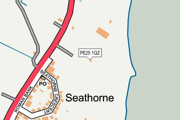 PE25 1QZ map - OS OpenMap – Local (Ordnance Survey)