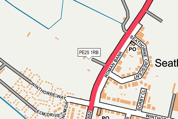 PE25 1RB map - OS OpenMap – Local (Ordnance Survey)