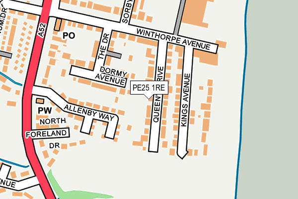 PE25 1RE map - OS OpenMap – Local (Ordnance Survey)