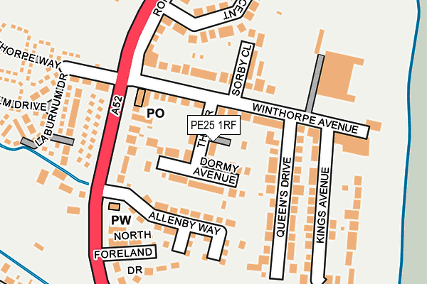 PE25 1RF map - OS OpenMap – Local (Ordnance Survey)