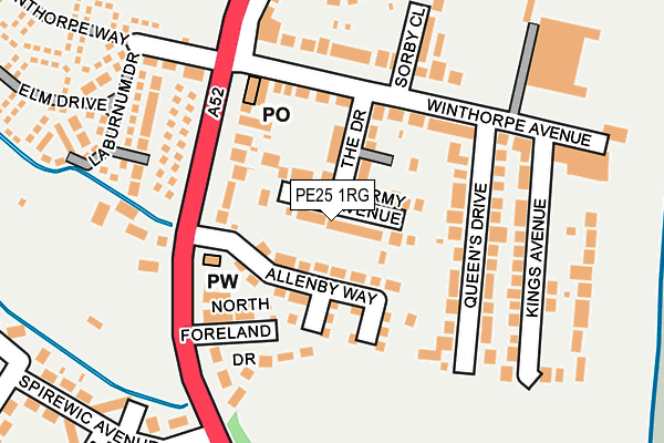 PE25 1RG map - OS OpenMap – Local (Ordnance Survey)