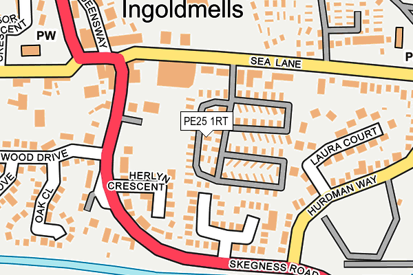 PE25 1RT map - OS OpenMap – Local (Ordnance Survey)