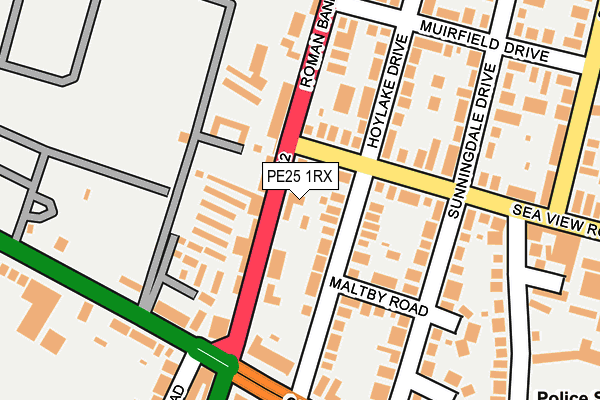 PE25 1RX map - OS OpenMap – Local (Ordnance Survey)