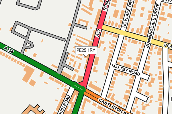 PE25 1RY map - OS OpenMap – Local (Ordnance Survey)
