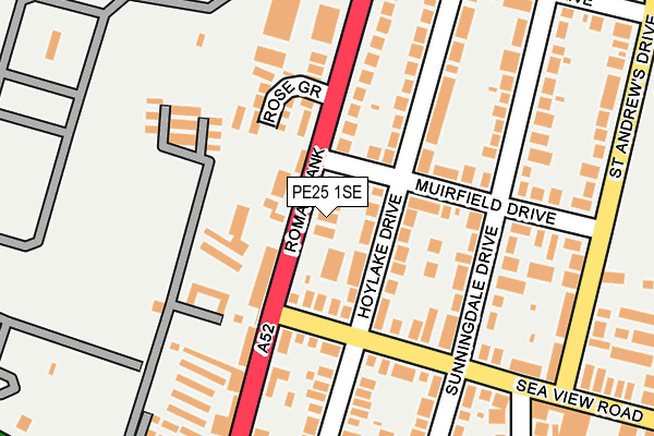 PE25 1SE map - OS OpenMap – Local (Ordnance Survey)