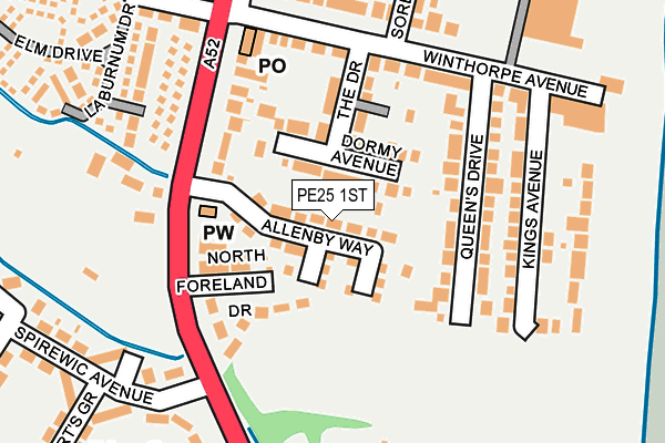 PE25 1ST map - OS OpenMap – Local (Ordnance Survey)