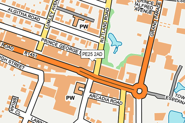 PE25 2AD map - OS OpenMap – Local (Ordnance Survey)