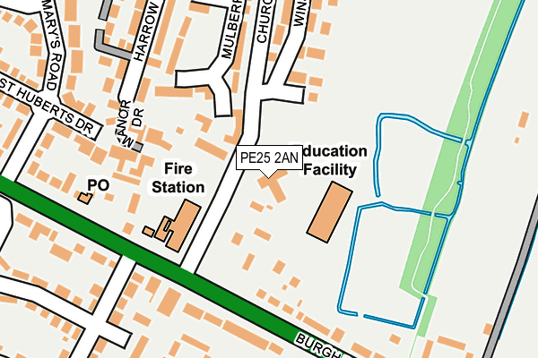 PE25 2AN map - OS OpenMap – Local (Ordnance Survey)