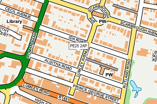 PE25 2AP map - OS OpenMap – Local (Ordnance Survey)