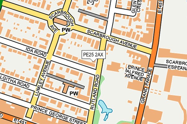 PE25 2AX map - OS OpenMap – Local (Ordnance Survey)