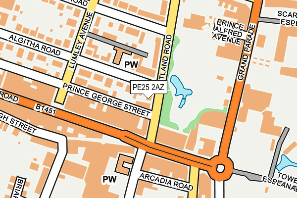 PE25 2AZ map - OS OpenMap – Local (Ordnance Survey)