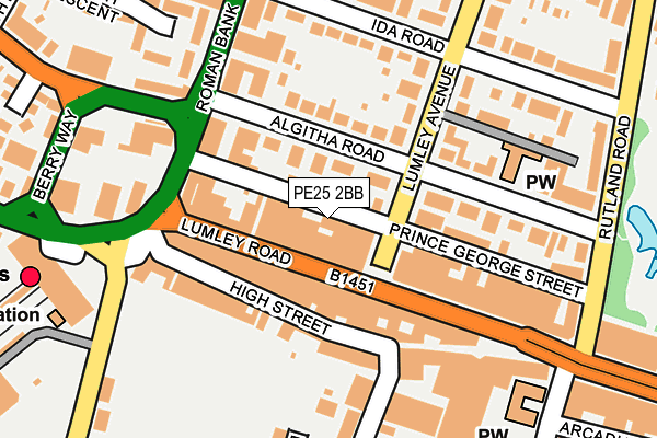 PE25 2BB map - OS OpenMap – Local (Ordnance Survey)