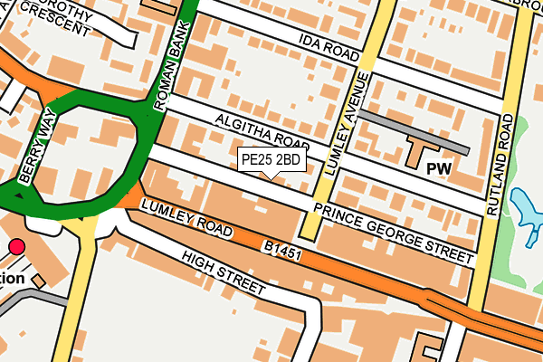 PE25 2BD map - OS OpenMap – Local (Ordnance Survey)