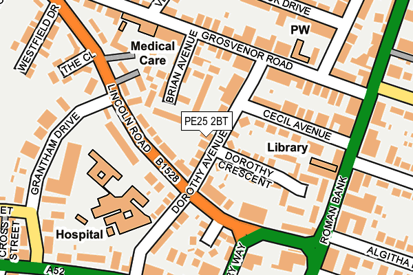PE25 2BT map - OS OpenMap – Local (Ordnance Survey)
