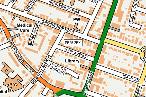 PE25 2BX map - OS OpenMap – Local (Ordnance Survey)