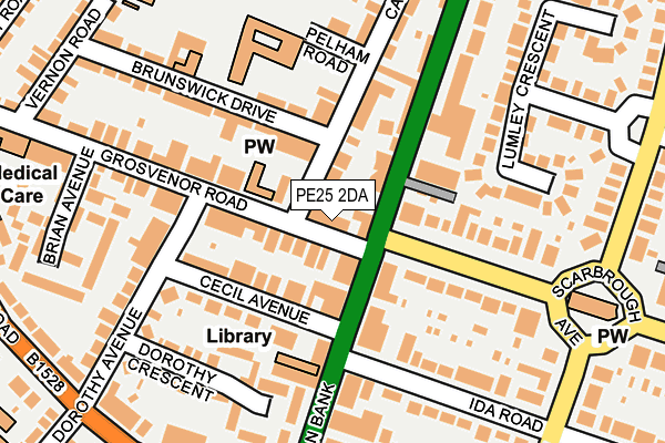 PE25 2DA map - OS OpenMap – Local (Ordnance Survey)