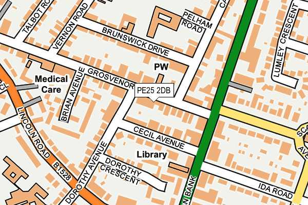 PE25 2DB map - OS OpenMap – Local (Ordnance Survey)