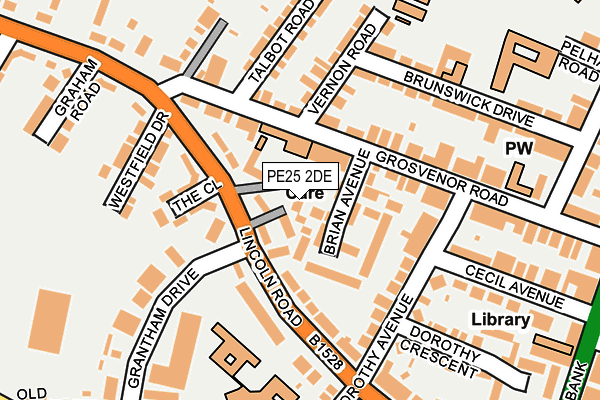 PE25 2DE map - OS OpenMap – Local (Ordnance Survey)