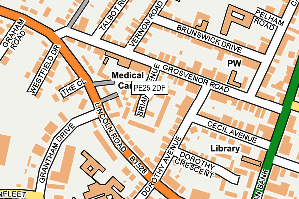 PE25 2DF map - OS OpenMap – Local (Ordnance Survey)