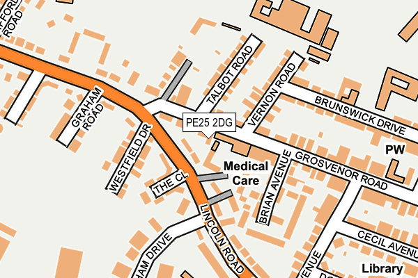 PE25 2DG map - OS OpenMap – Local (Ordnance Survey)