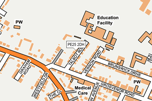 PE25 2DH map - OS OpenMap – Local (Ordnance Survey)