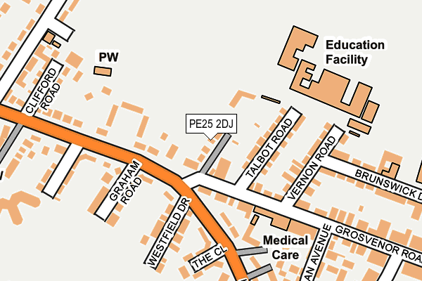 PE25 2DJ map - OS OpenMap – Local (Ordnance Survey)