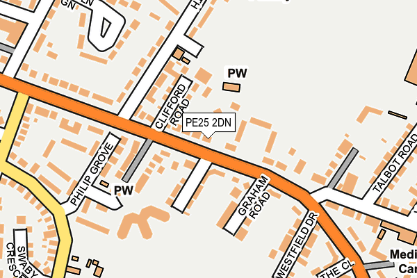 PE25 2DN map - OS OpenMap – Local (Ordnance Survey)