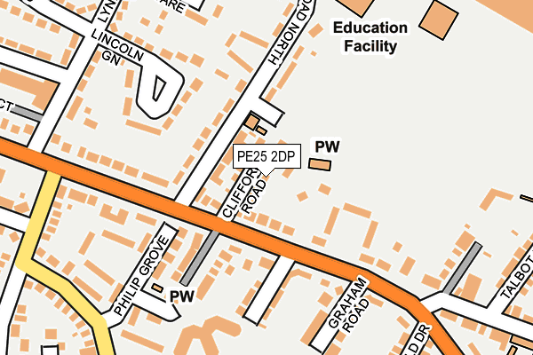 PE25 2DP map - OS OpenMap – Local (Ordnance Survey)