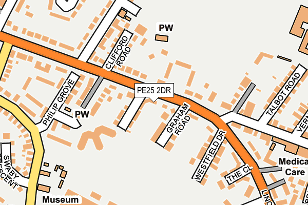 PE25 2DR map - OS OpenMap – Local (Ordnance Survey)