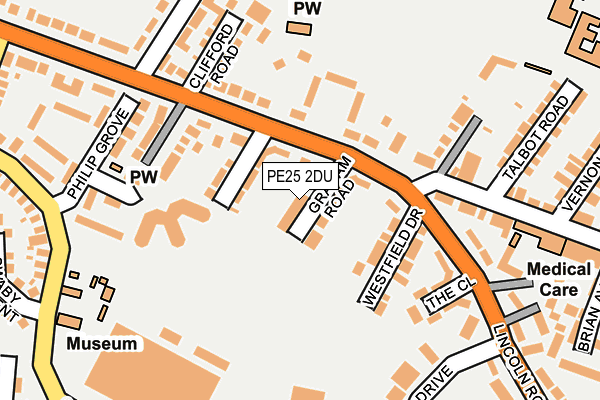 PE25 2DU map - OS OpenMap – Local (Ordnance Survey)