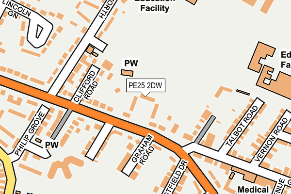 PE25 2DW map - OS OpenMap – Local (Ordnance Survey)