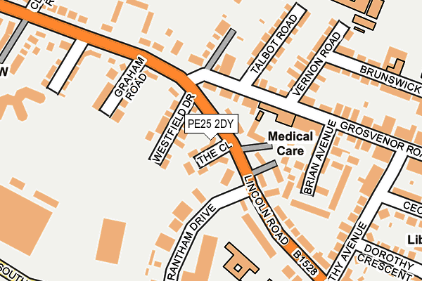PE25 2DY map - OS OpenMap – Local (Ordnance Survey)